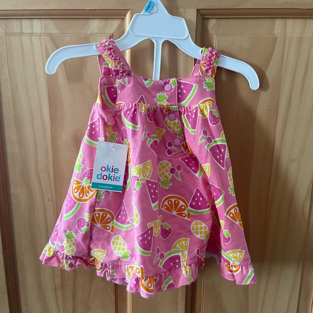 New With Tags, Baby Girls Okie-Dokie Dress With Bottoms Size 3-6 Months - Picture 3 of 4